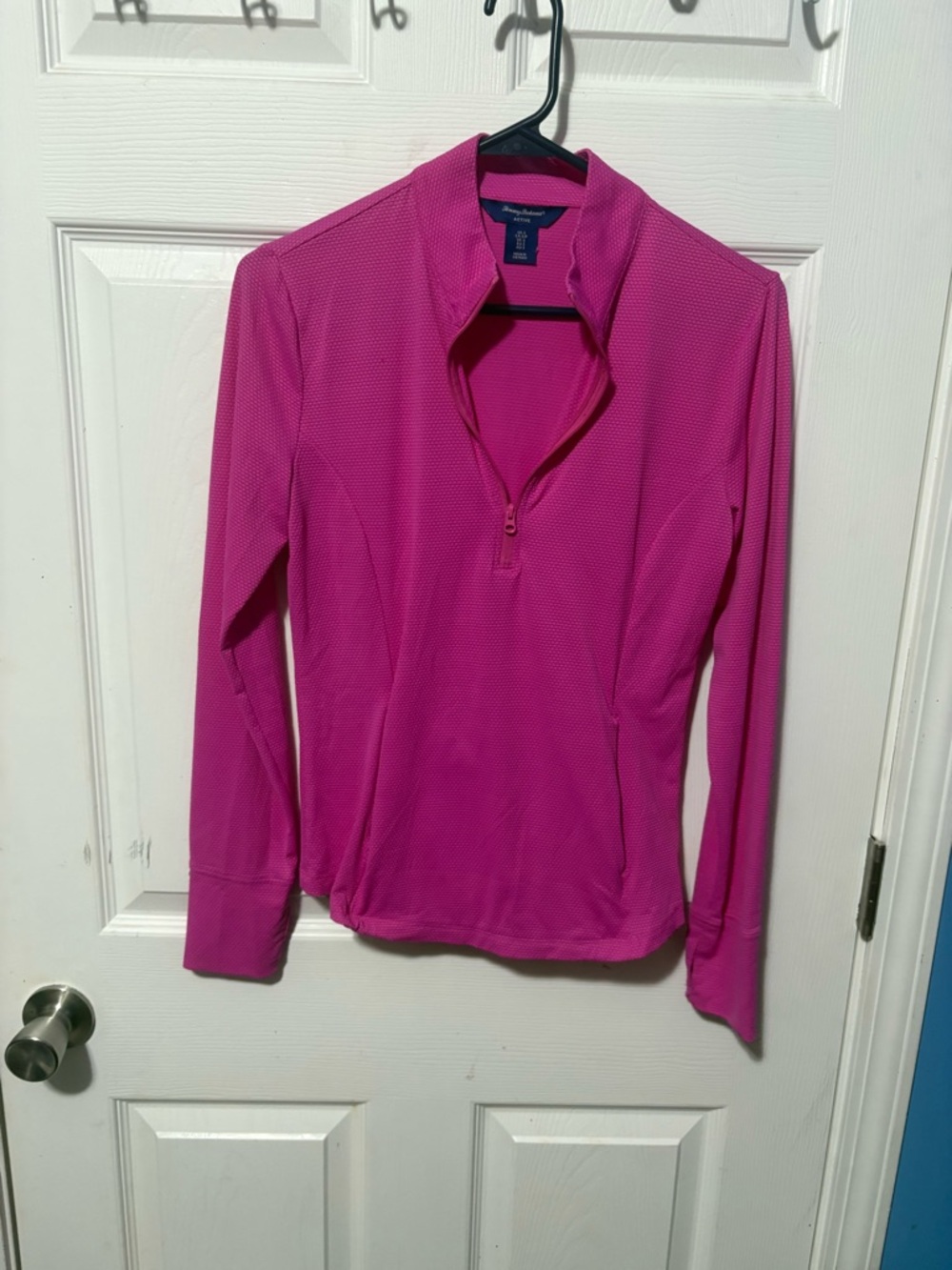 Tommy Bahama Women's Hot Pink Long-Sleeve Half-Zip Pullover